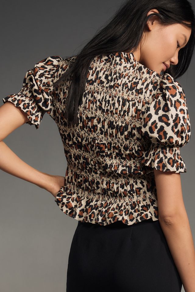 English Factory Puff-Sleeve Ruffled Top #1