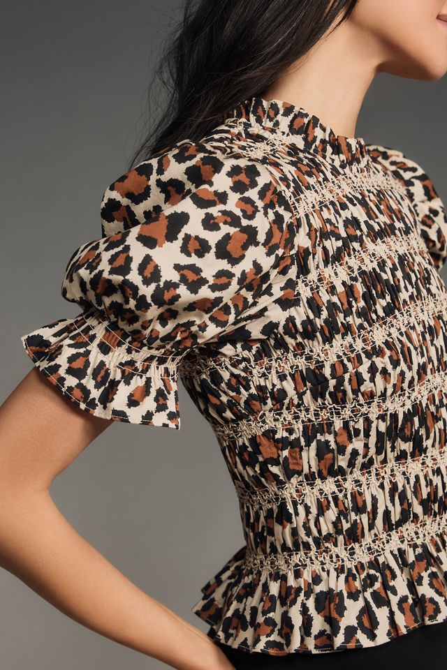 English Factory Puff-Sleeve Ruffled Top #2