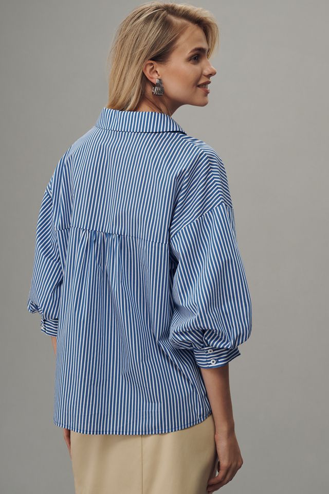 English Factory Balloon-Sleeve Buttondown Shirt | Anthropologie