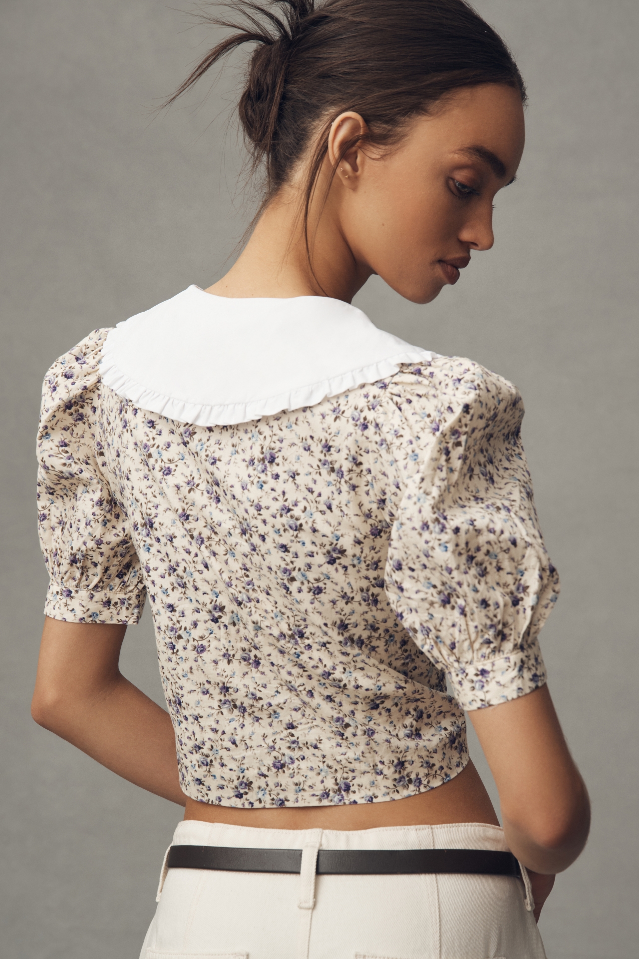 English Factory Short-Sleeve Collared Blouse