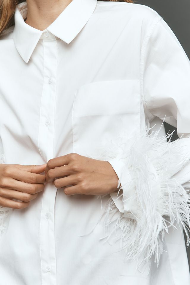 English Factory Faux-Feather Buttondown Shirt #1
