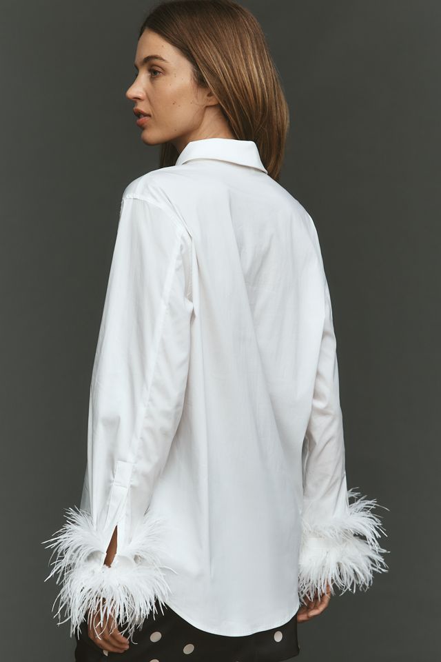 English Factory Faux-Feather Buttondown Shirt #2
