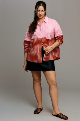Colorblock Stripe Shirt Top