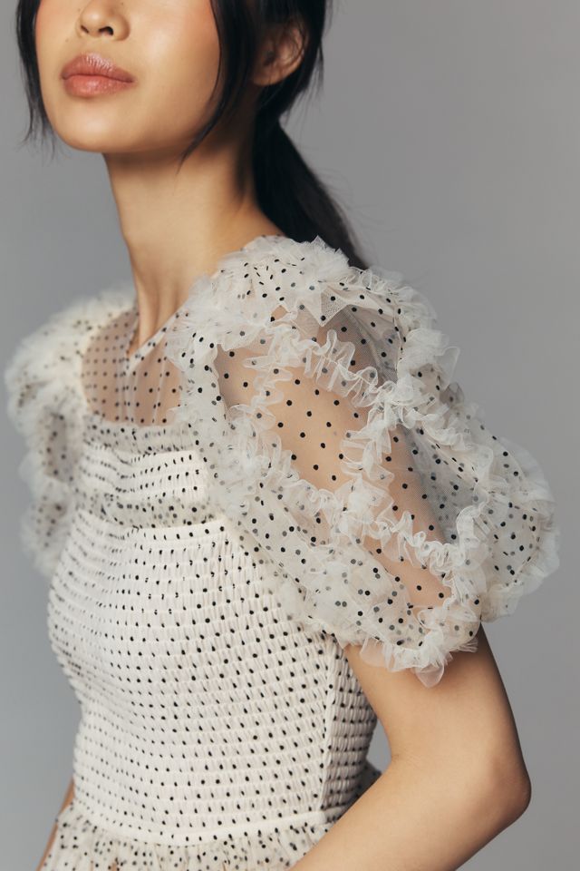 clane♡SHEER PUFF TOPS CLANE - バルーンシアーパフトップス - BALLOON SHEER PUFF TOPS