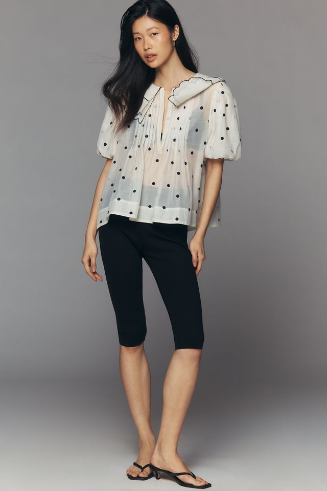English Factory Scalloped Collar Blouse | Anthropologie