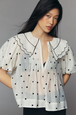 English Factory Scalloped Collar Blouse