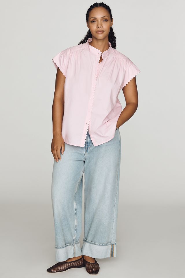 English Factory Cap Sleeve Buttondown Shirt #2