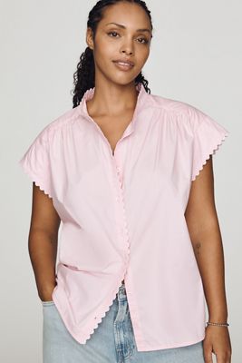 English Factory Cap Sleeve Buttondown Shirt