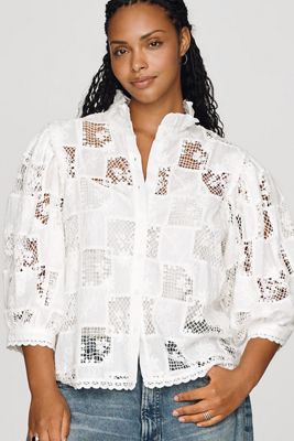 English Factory Cutwork Buttondown Shirt