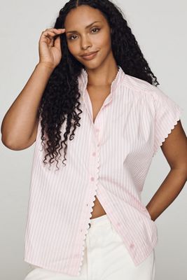 English Factory Cap-Sleeve Buttondown Shirt