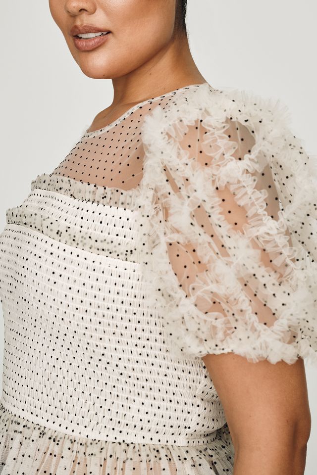 English Factory Puff-Sleeve Sheer Blouse #3