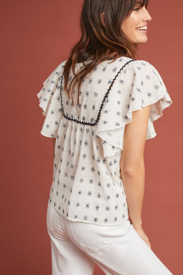 Wasaga Flutter-Sleeve Top #1