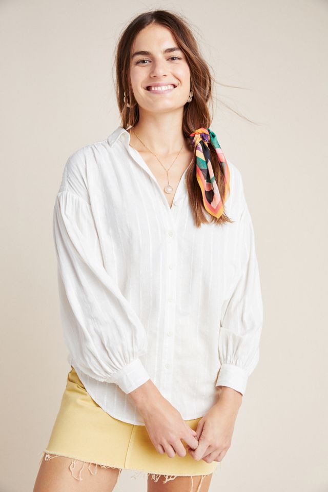Maeve Georgia Textured Buttondown #3