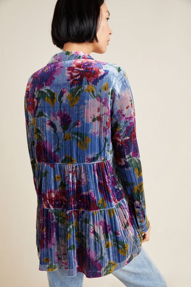 Maeve Reverie Tiered Velvet Tunic #1