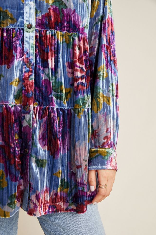 Maeve Reverie Tiered Velvet Tunic #2