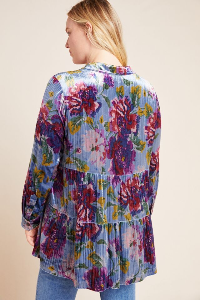 Maeve Reverie Tiered Velvet Tunic #6