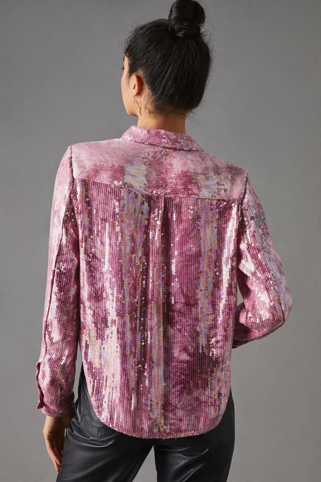 Pilcro Shrunken Sequin Blouse #1
