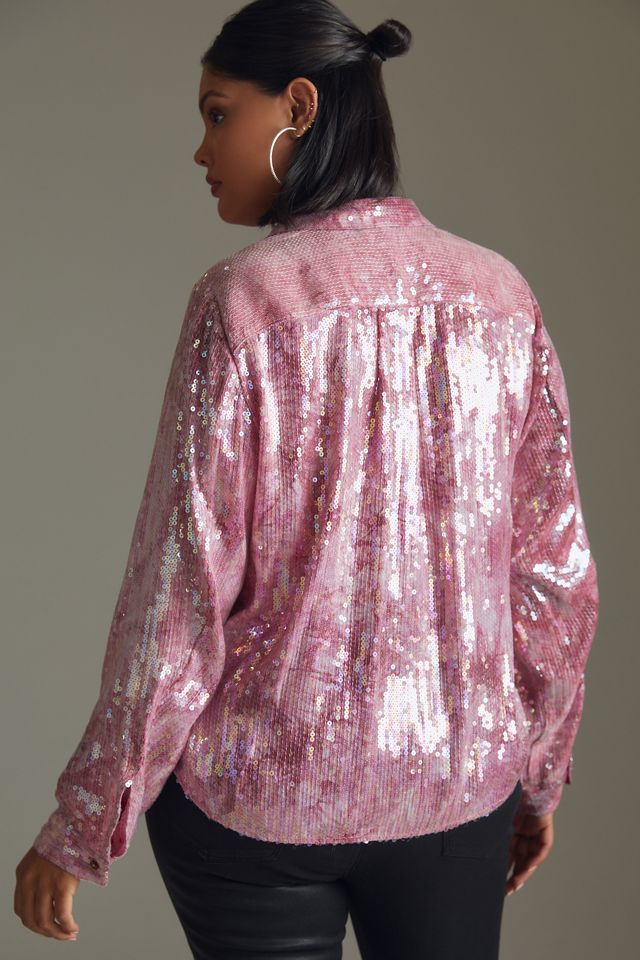 Pilcro Shrunken Sequin Blouse #6