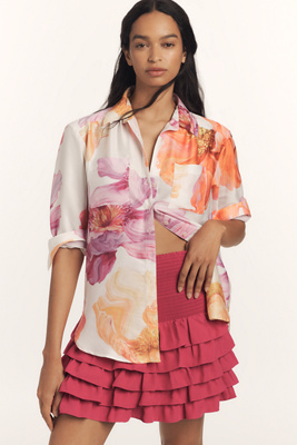 By Anthropologie The Brielle Relaxed Buttondown Blouse In White