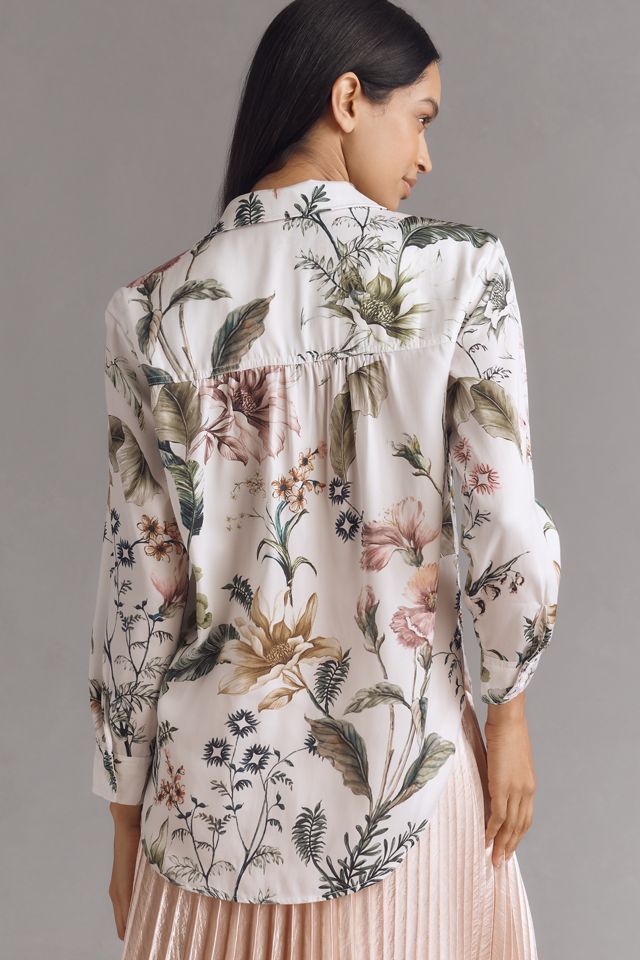 By Anthropologie Relaxed Long-Sleeve Floral Shirt #1