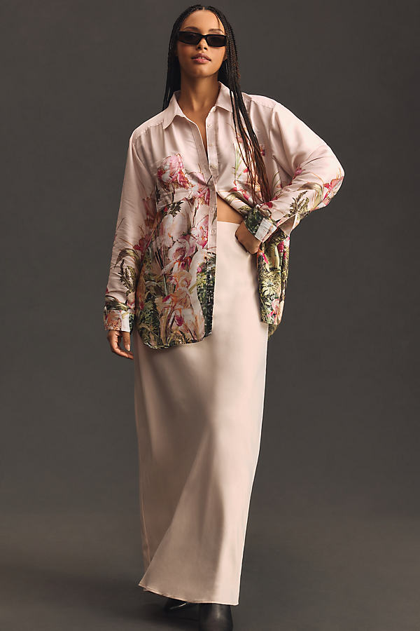 By Anthropologie Relaxed Buttondown Blouse In Pink