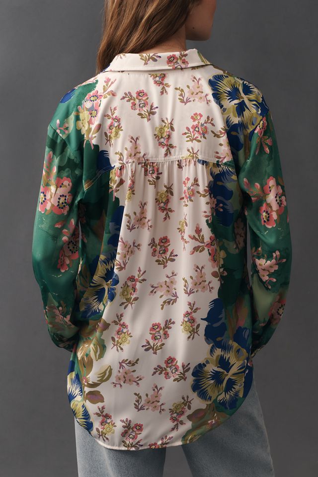 Anthropologie 花柄　シャツ By Anthropologie Relaxed Long-Sleeve Floral Shirt | Anthropologie UK