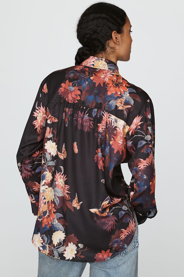 By Anthropologie Chemise décontractée à manches longues à fleurs #1