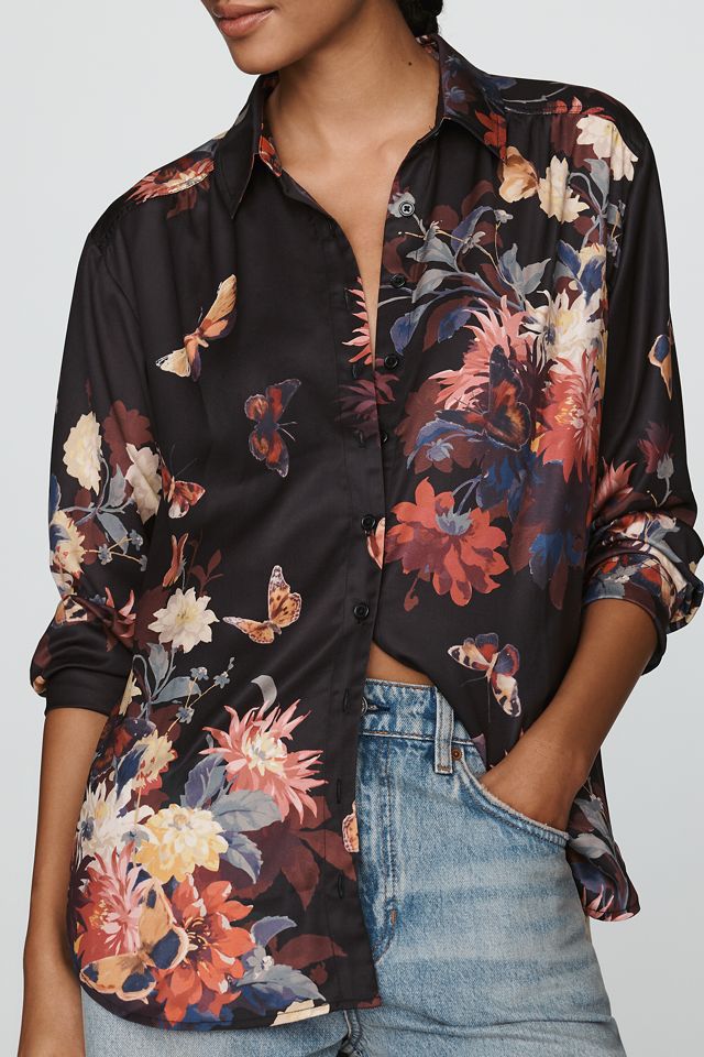 By Anthropologie Chemise décontractée à manches longues à fleurs #2