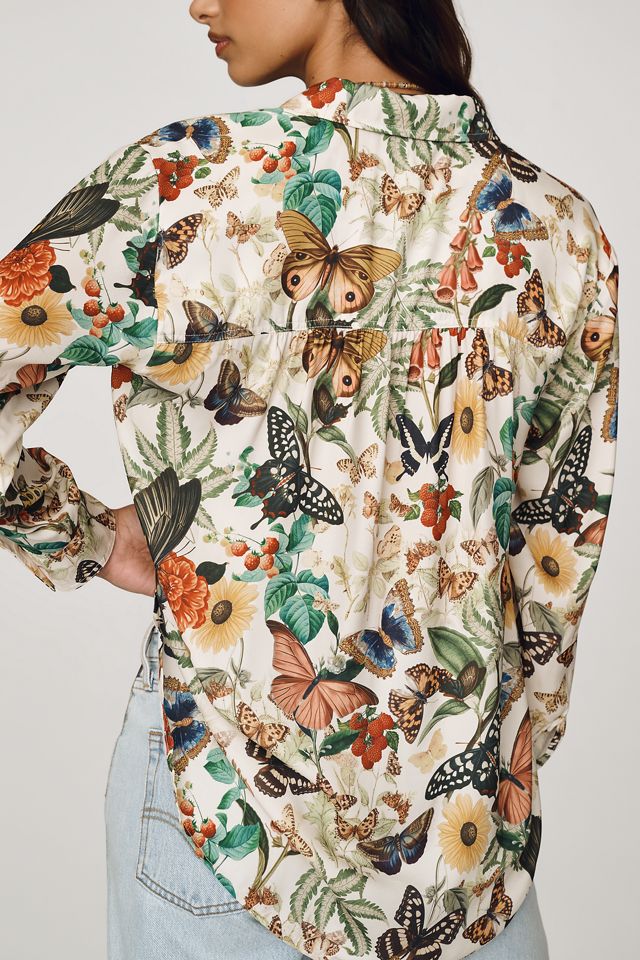 By Anthropologie Relaxed Long-Sleeve Floral Shirt #1