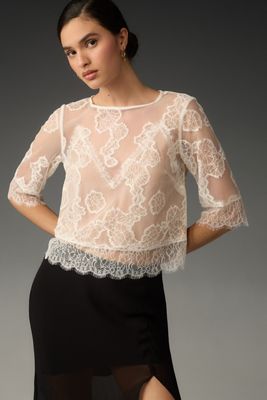 By Anthropologie Lace Illusion Top