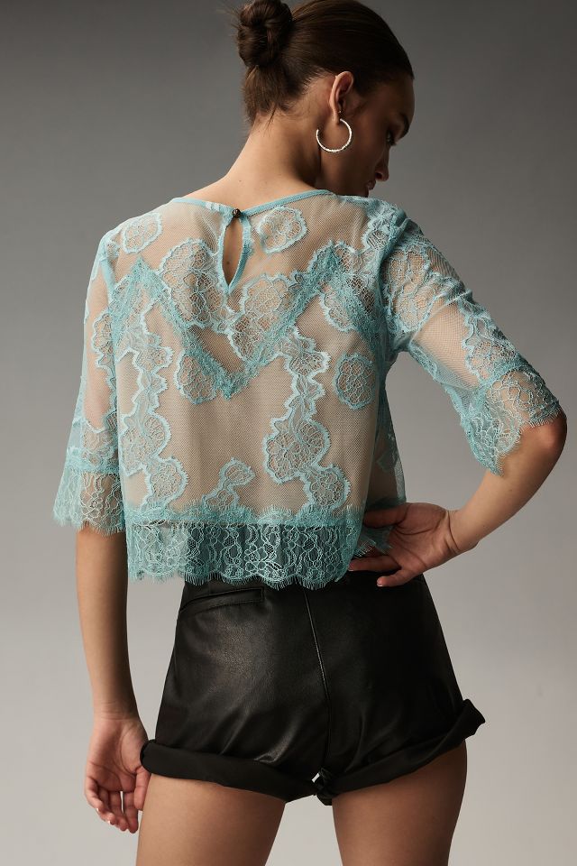 By Anthropologie Lace Illusion Top | Anthropologie