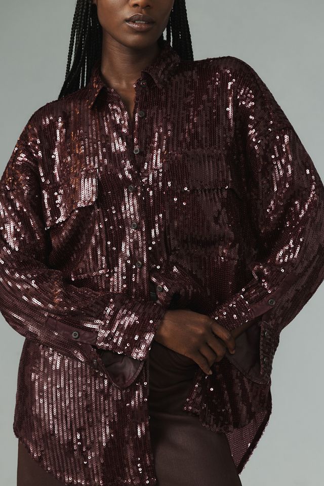Pilcro Sequin Buttondown Shirt #2