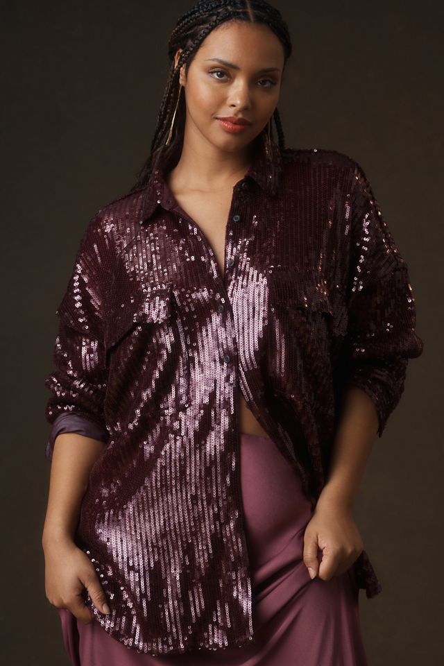 Pilcro Sequin Buttondown Shirt #4