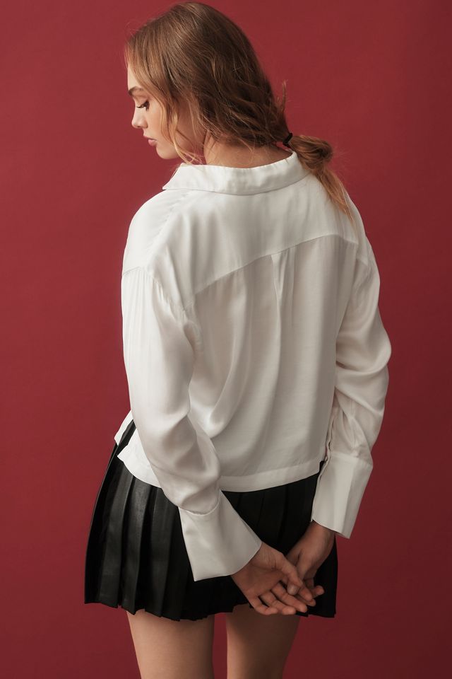 Maeve Silky Collared Popover Blouse #1