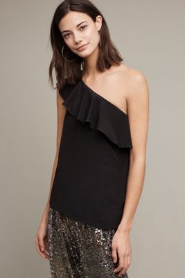 Silk One-Shoulder Blouse