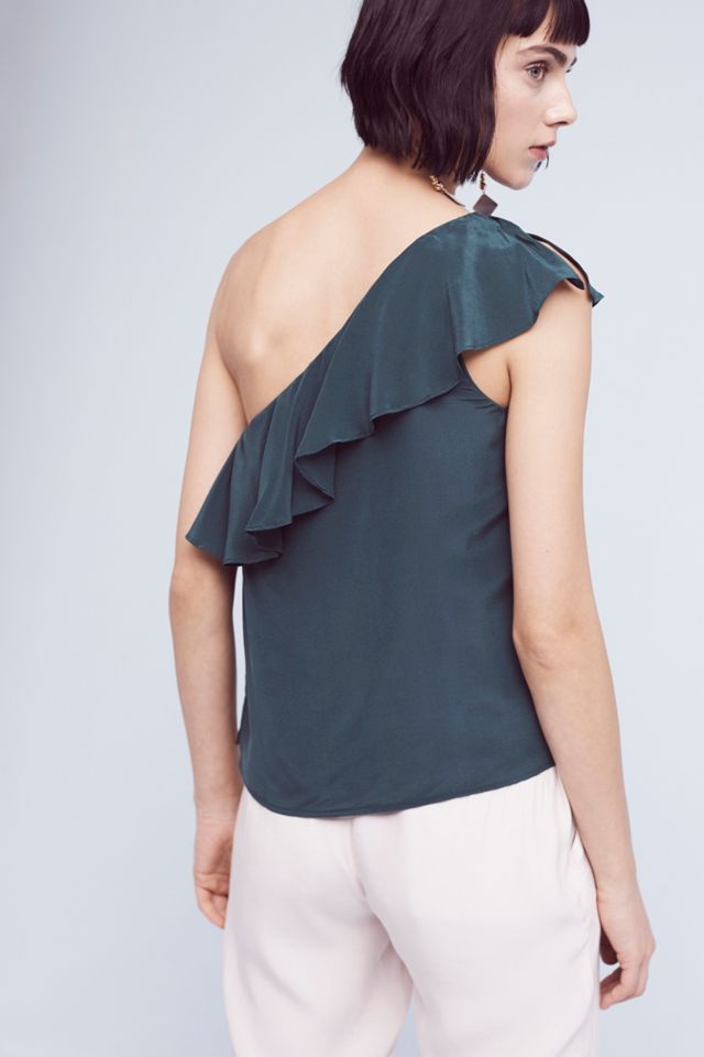 Silk One-Shoulder Blouse #3