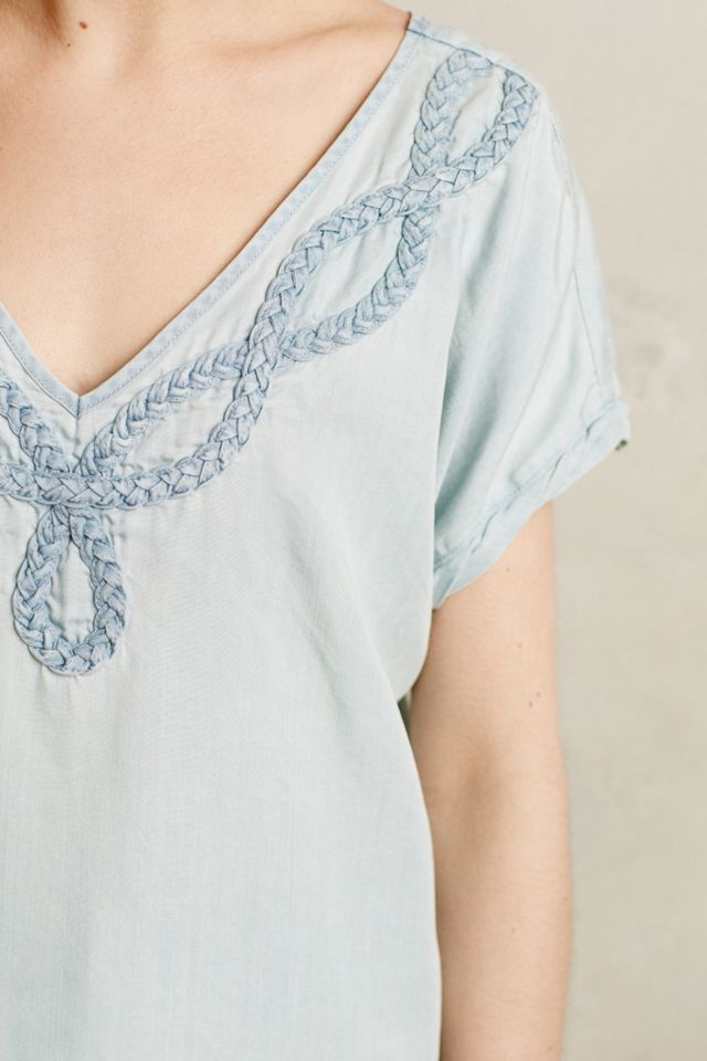 Braided Chambray Tee #3