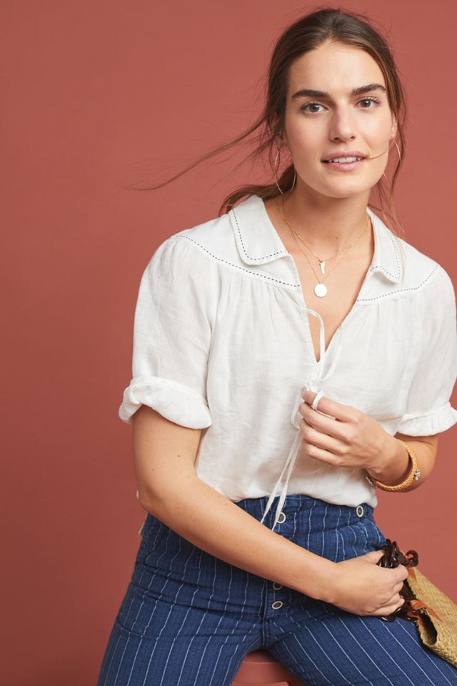 Collared Linen Blouse #2