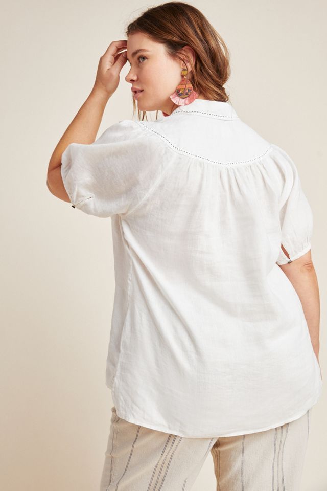 Collared Linen Blouse #6