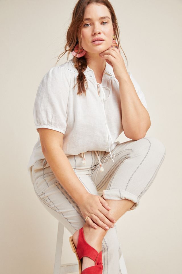 Collared Linen Blouse #4