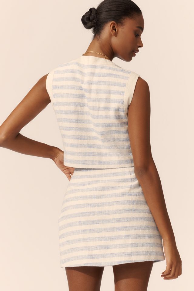 Avec Les Filles Striped Button-Front Sleeveless Blouse #1