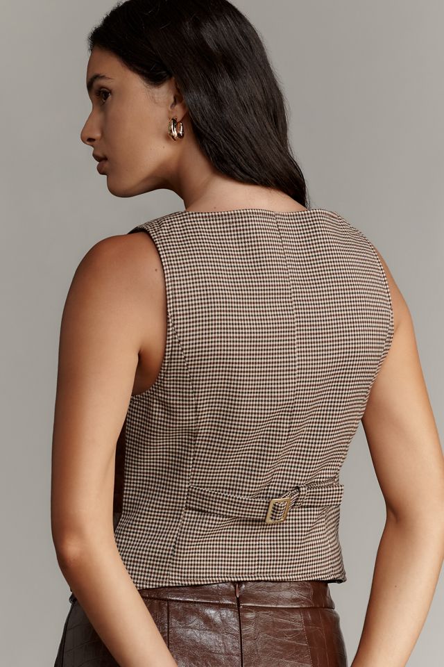 Avec Les Filles Faux-Leather Buckle-Front Vest #1