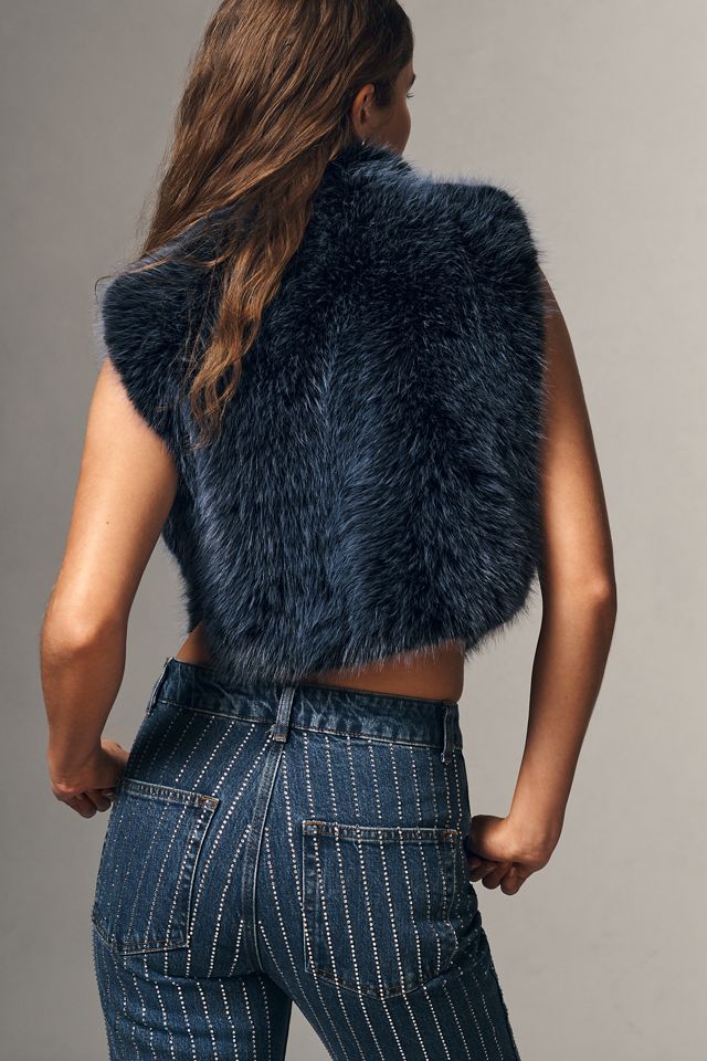 Avec Les Filles Faux Fur Crop Pullover Top #2