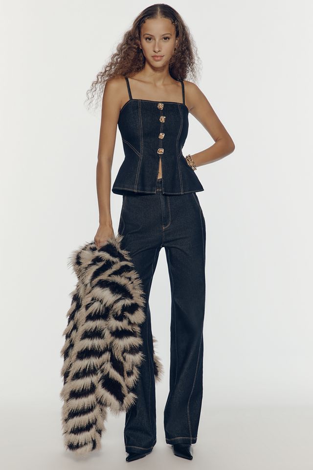 Avec Les Filles Hourglass Button-Front Top #1