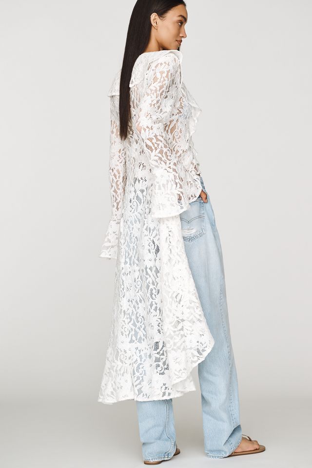 Avec Les Filles Ruffle Lace Longline Top #2