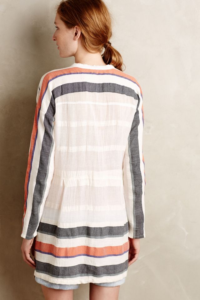 Striped Gauze Buttondown Tunic #1