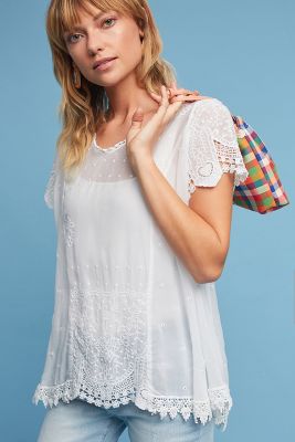 Annika Lace-Trimmed Tunic | Anthropologie