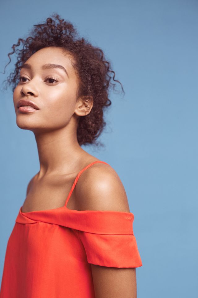 Cerise Open-Shoulder Blouse #1