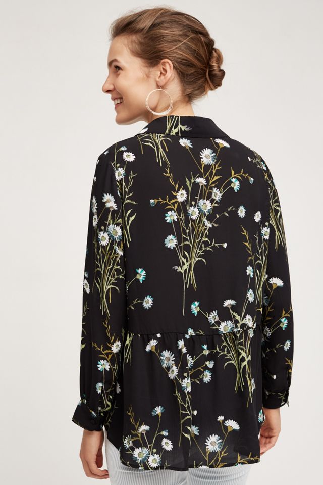 Draped Flora Buttondown  #1