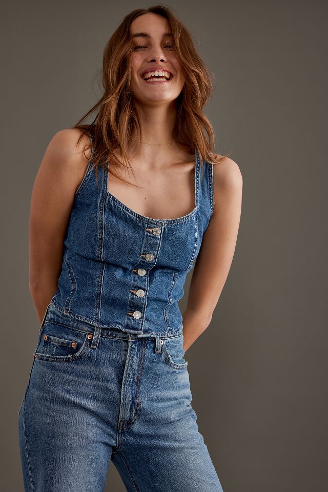 Levi's Alani Denim Sleeveless Corset Top